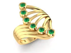 Elegant Multi Row Gemstone Ring 3D Model 1622 3D print model