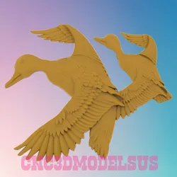 flying ducks 3D MODEL STL FILE FOR CNC ROUTER LASER 3D print model