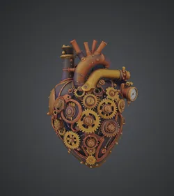 Steampunk Mechanical Heart – Gear-Driven Clockwork Core