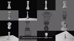 Chess Game Pieces - STL Printable Full Pack