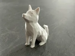 Cute Sitting Low Poly Dog (No Supports)