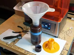 Funnel and basement for resin neck