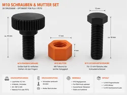 M10 Thumb Screw + Nut + Hex Bolt Set