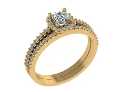 Ring159 engagement ring set gold 3D print model