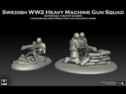 Swedish WW2 Heavy Machine Gun Team 3D print model