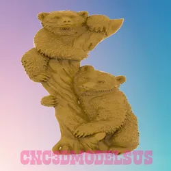 Bears on the trunk 3D MODEL STL FILE FOR CNC ROUTER LASER 3D print model