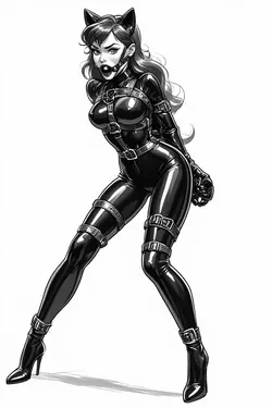 Bondage girl stencil