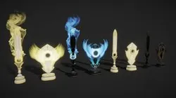Light and Dark Swords and Shields