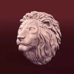Lion Head Mounted Trophy -- Statue -- Sculpture 3D print model