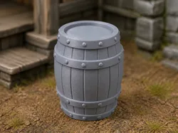 Medieval Barrel – 28mm Scale Terrain Prop - Free 3D Print Model