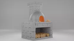 Medieval Fireplace 3D print model