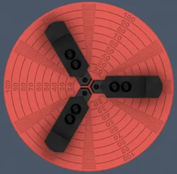 Parametric xTool RA2 Rotary Chuck and Backstop Fence