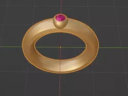 Ruby Gold ring 3D print model