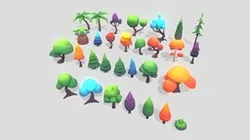 Stylized Low Poly Trees Pack 01