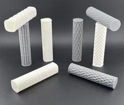 Tactile Knurled Cylinder and Squircle Rods Set - Multi Geometric Patterns for Sensory Play