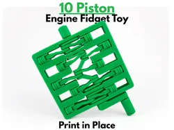 10 Piston Engine Fidget Toy (Print in Place) - Free 3D Print Model
