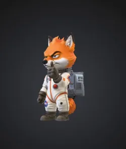 Cosmic Fox - Cute Astronaut Figurine