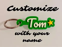 Customizable Name Keychain with Star - Free 3D Print Model