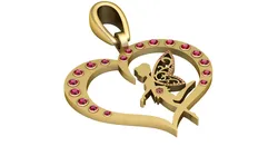 Enchanted Fairy Heart Medallion 3D Print Model in Pendants 633035