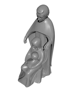 Modern Holy Family Nativity STL for 3D Printing