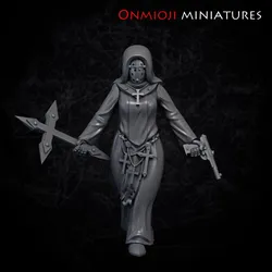 Nun with gun and cross-mace