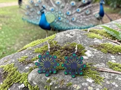 Peacock flower earrings - Free 3D Print Model