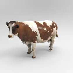 Standing Spotted Cow Figure - Farm Cow Statue for 3D Printing