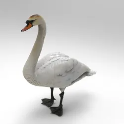 Standing Swan Figure - Elegant Swan Statue for Nature and Garden Scenes