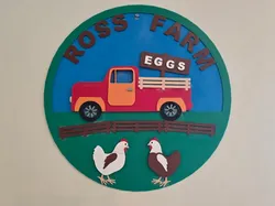 Truck and Chickens with Name Farm Sign - Free 3D Print Model
