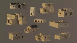 Afghanistan Middle East Village Town Houses Low-poly 3D model