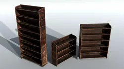 Book Shelf Dark Low-poly 3D model