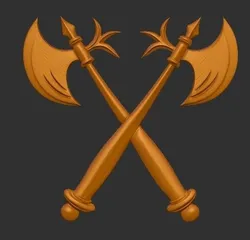 Crossed axes relief