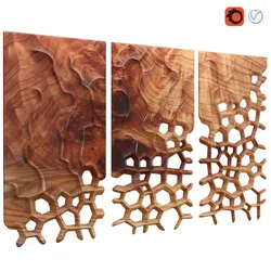 Decor wood panel 1 3D model