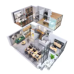 duplex Office apartment floorplan 3D model