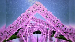 Fairy Glass Walkway decorated with Flowers 3D model