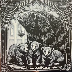 Fișiere pentru imprimante 3D | Fișier 3MF | Bear & Cubs Artdeco Hueforge 200x200