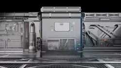 Interior sci-fi laboratory control room 3D model