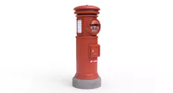 Japanese Post Box  Low-poly 3D model