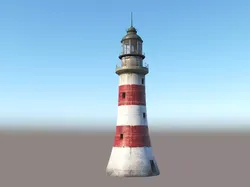 Lighthouse with stripes 3D model
