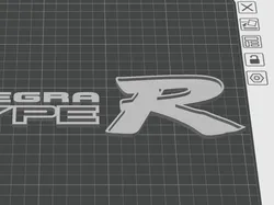Logotipo Acura Integra Type R DC2 de 250 mm con detalles finos  - Modelo de impresión 3D gratuito