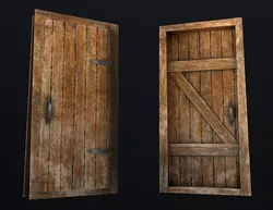 Old Wooden Door Low-poly 3D model