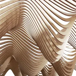 Parametric wood Hall ceiling 3D model