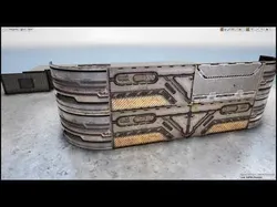 sci fi   window with Shutters - modular  Low-poly 3D model
