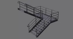 Stair 1B Low-poly 3D model