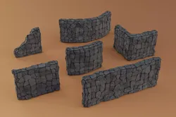Stone Wall Building Set 3D model