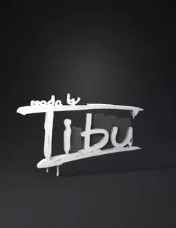 Tibu logo with brush stroke frame on black background