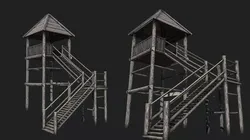 Viking Guard Tower Low-poly 3D model