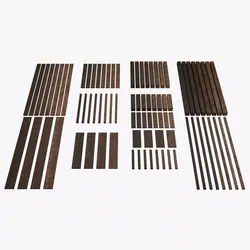 Wooden Boards Planks Posts and Shafts a Modular Kit for Games Low-poly 3D model