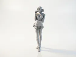 Cheerleader Figurine Female Figure 3D Printable
