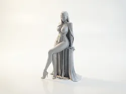 Elegant Sat Lady Female Figure 3D Printable